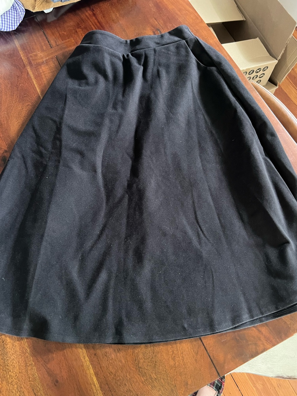Women’s Velvet A-Line Maxi Skirt | Black | Size Medium